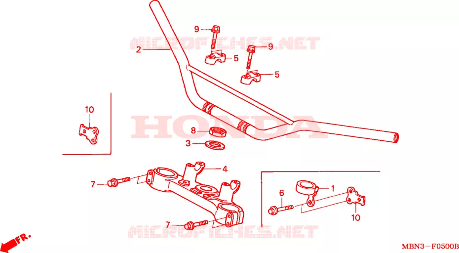 GUIDON - TE DE FOURCHE Honda MOTO 650 XR 2007  XR650R7
