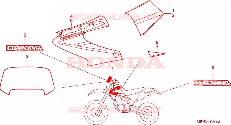 RAYURE(XR650R3) Honda MOTO 650 XR 2003  XR650R3