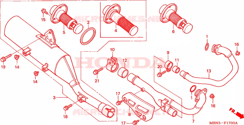 SILENCIEUX D'ECHAPPEMENT Honda MOTO 650 XR 2001  XR650R1