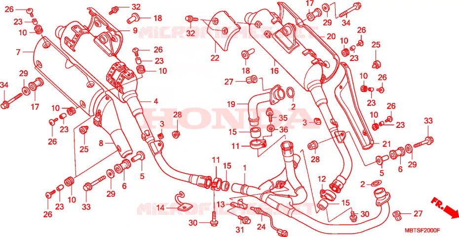 SILENCIEUX D'ECHAPPEMENT Honda MOTO 1000 VARADERO 2004  XL1000VA4