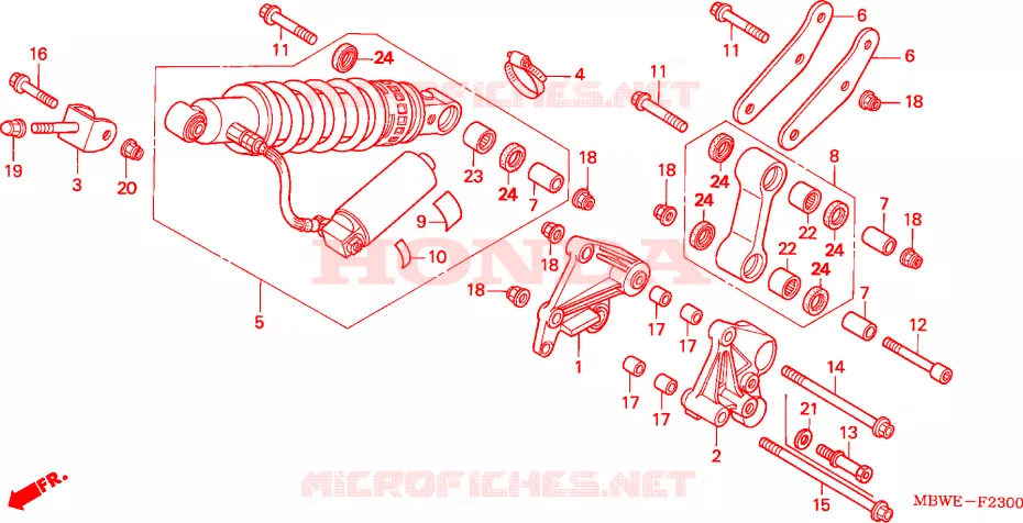 AMORTISSEUR ARRIERE Honda MOTO 600 CBR 2003  CBR600F3