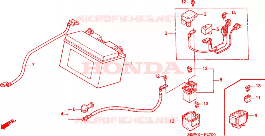 BATTERIE Honda MOTO 600 CBR 2002  CBR600FS2