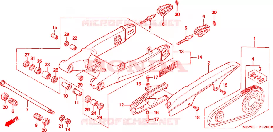 BRAS OSCILLANT Honda MOTO 600 CBR 2002  CBR600FS2