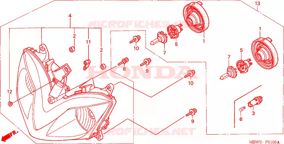 PHARE Honda MOTO 600 CBR 2002  CBR600F2