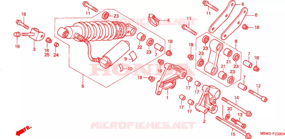 AMORTISSEUR ARRIERE Honda MOTO 600 CBR 2001  CBR600FS1