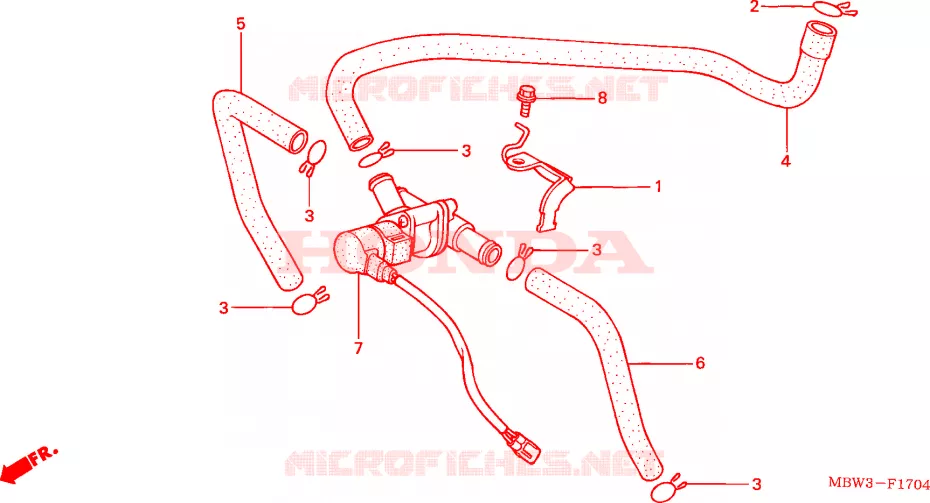 COMMANDE INJECTION D'AIR SOUPAPE(2) Honda MOTO 600 CBR 2001  CBR600FR1