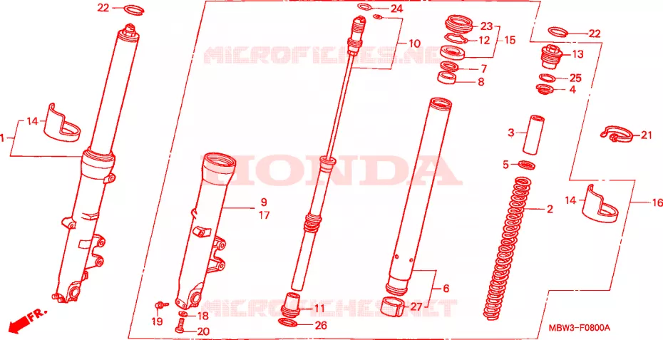 FOURCHE Honda MOTO 600 CBR 2001  CBR600FS1