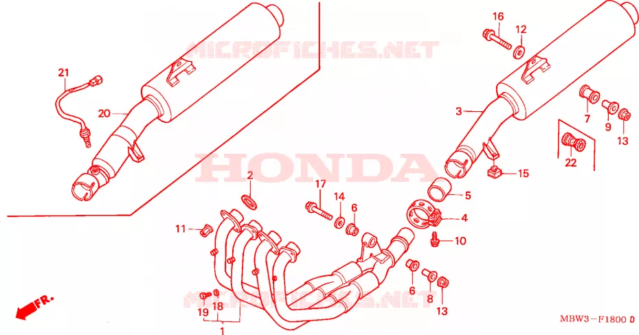SILENCIEUX D'ECHAPPEMENT Honda MOTO 600 CBR 2000  CBR600FY