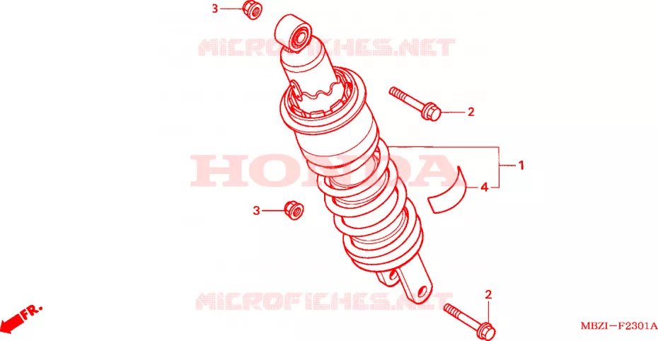 AMORTISSEUR ARRIERE (CB600F3/4/5/6) Honda MOTO 600 HORNET 2004  CB600F4