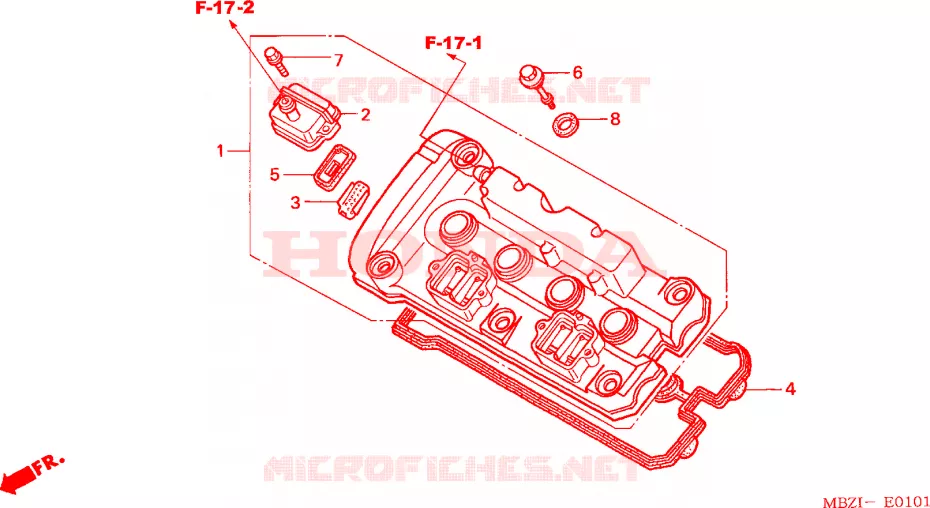 COUVRE CULASSE (CB600F3/4/5/6) Honda MOTO 600 HORNET 2003  CB600F3