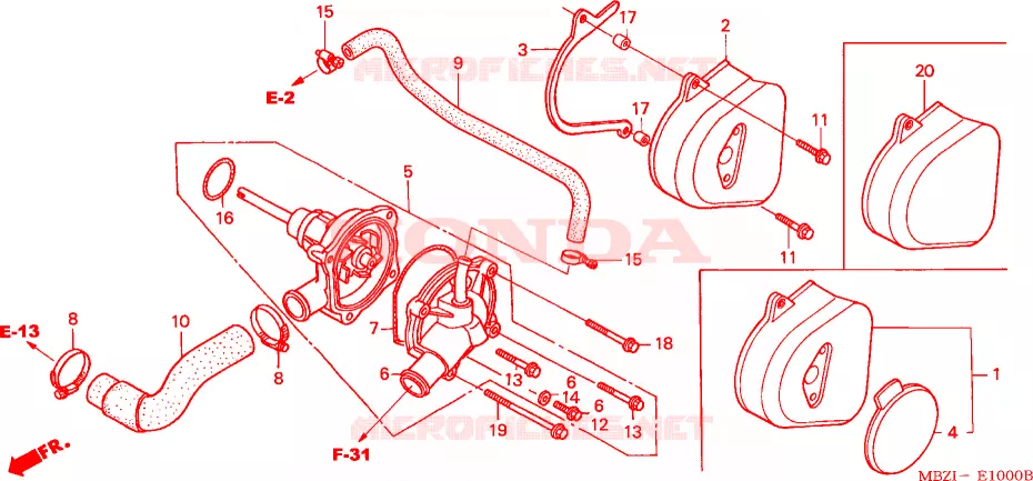 POMPE A EAU Honda MOTO 600 HORNET 2004  CB600F4