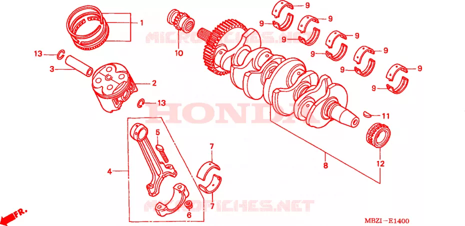 VILEBREQUIN - PISTON Honda MOTO 600 HORNET 2004  CB600F4