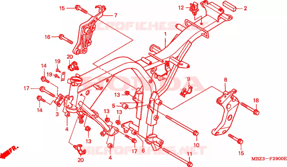 CADRE Honda MOTO 600 HORNET 2003  CB600F21