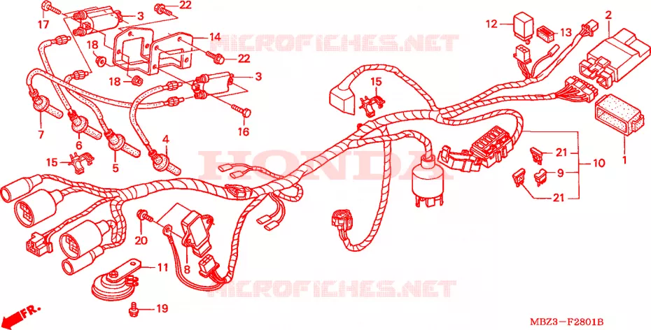 FAISCEAU DES FILS(2) Honda MOTO 600 HORNET 2003  CB600F21