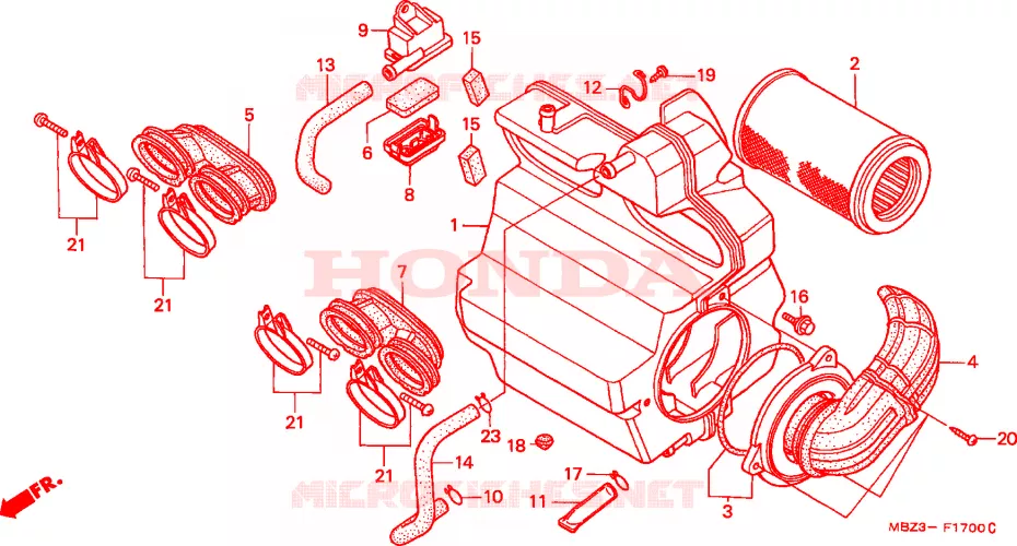 FILTRE A AIR Honda MOTO 600 HORNET 2003  CB600F21