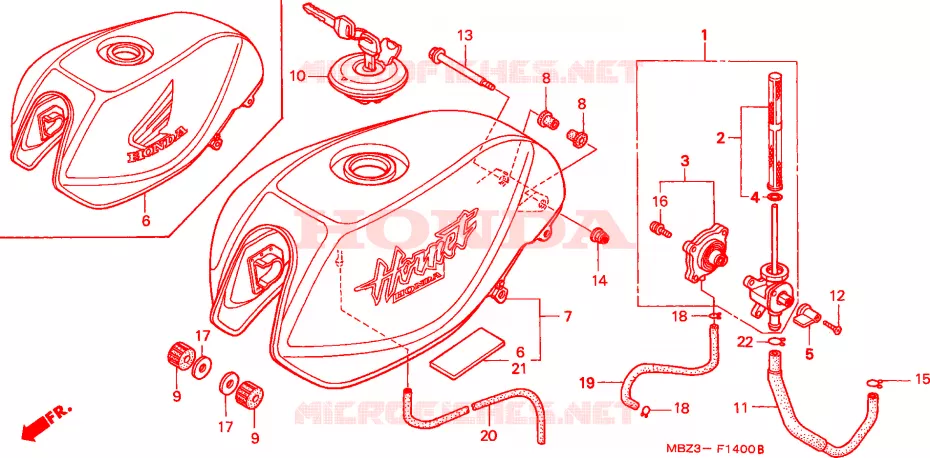 RESERVOIR A CARBURANT Honda MOTO 600 HORNET 2001  CB600F1