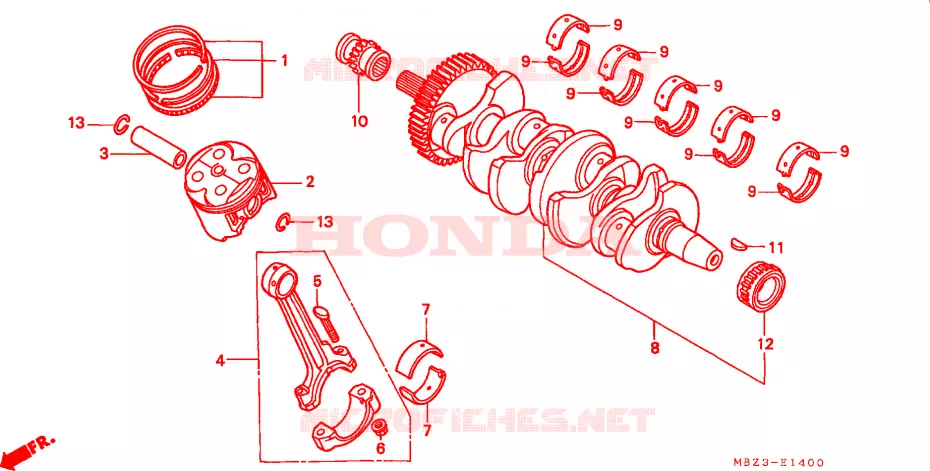 VILEBREQUIN - PISTON Honda MOTO 600 HORNET 2003  CB600F21