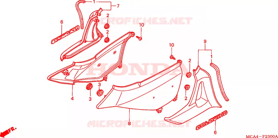 COUVERCLES LATERAUX Honda MOTO 1800 GOLD-WING 2007  GL18007