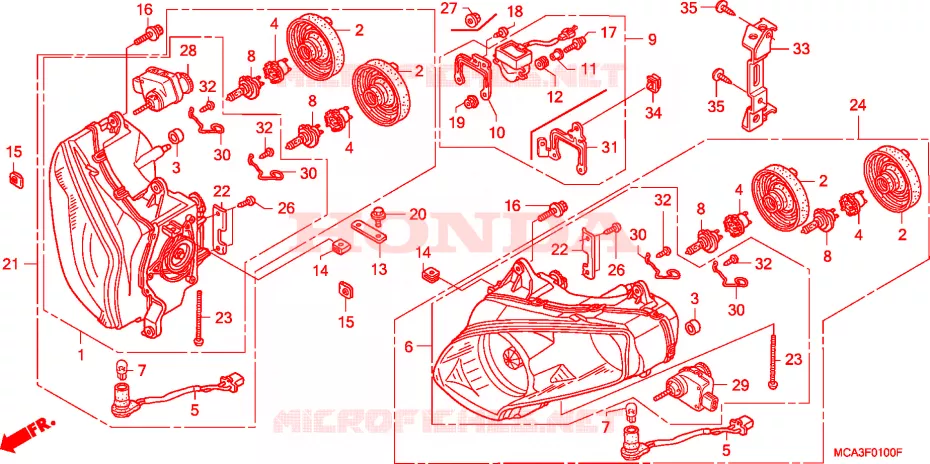 PHARE Honda MOTO 1800 GOLD-WING 2003  GL1800A3