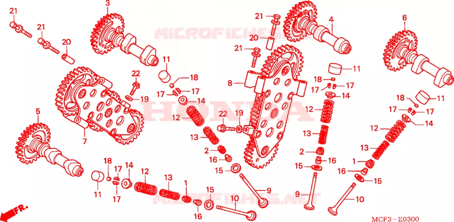 ARBRE A CAMES - SOUPAPE Honda MOTO 1000 SP 2004  VTR1000SP4