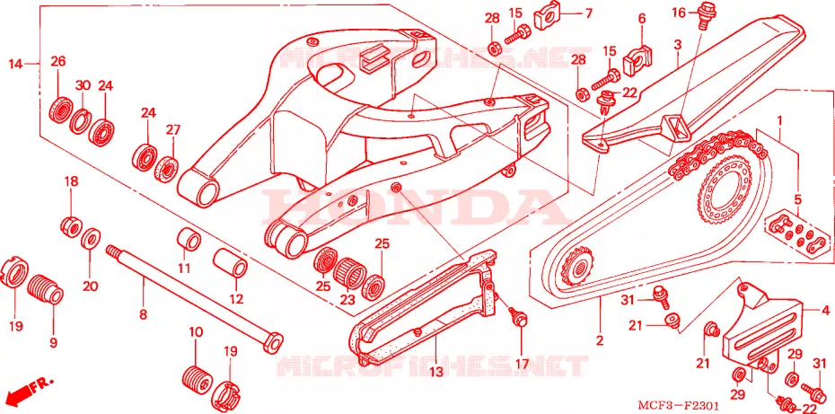 BRAS OSCILLANT(VTR1000SP2/3/4/5/6) Honda MOTO 1000 SP 2004  VTR1000SP3