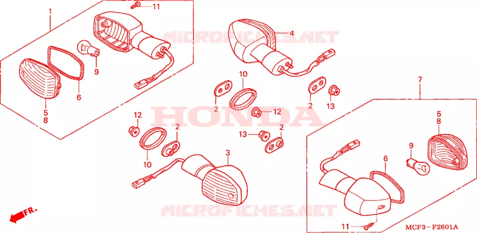 CLIGNOTANT(VTR1000SP2/3-E/ED/F/U) (VTR1000SP4/5/6) Honda MOTO 1000 SP 2006  VTR1000SP6