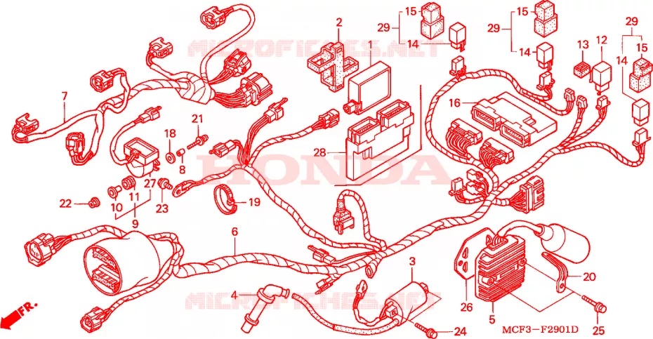 FAISCEAU DES FILS(ARRIERE) Honda MOTO 1000 SP 2005  VTR1000SP5