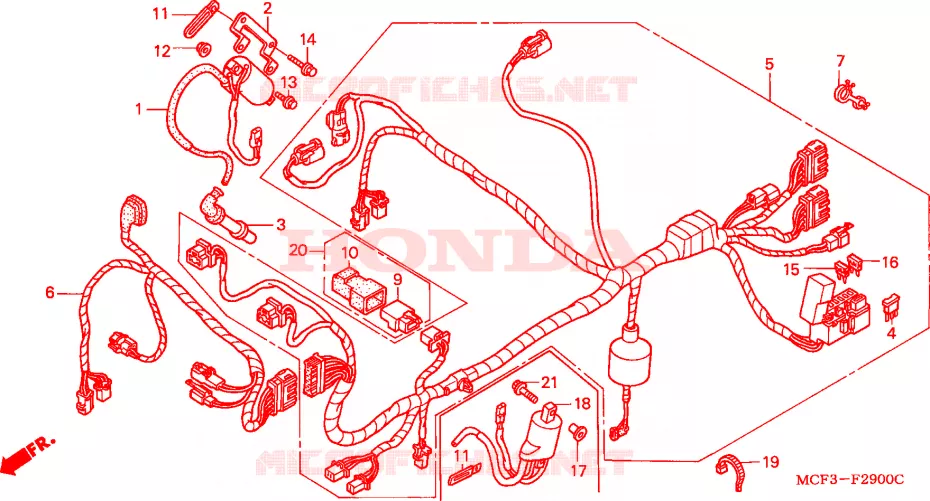 FAISCEAU DES FILS(AVANT) Honda MOTO 1000 SP 2000  VTR1000SPY