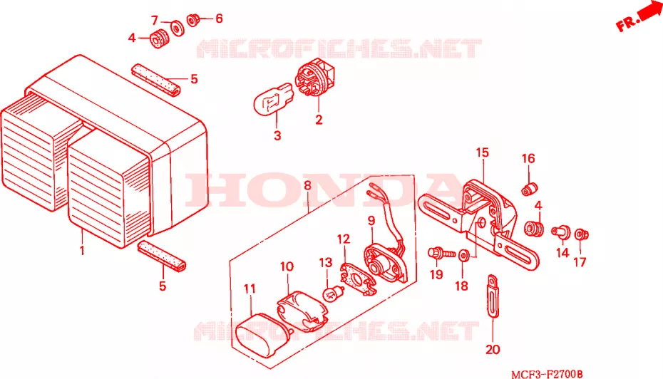 FEU ARRIERE Honda MOTO 1000 SP 2004  VTR1000SP3