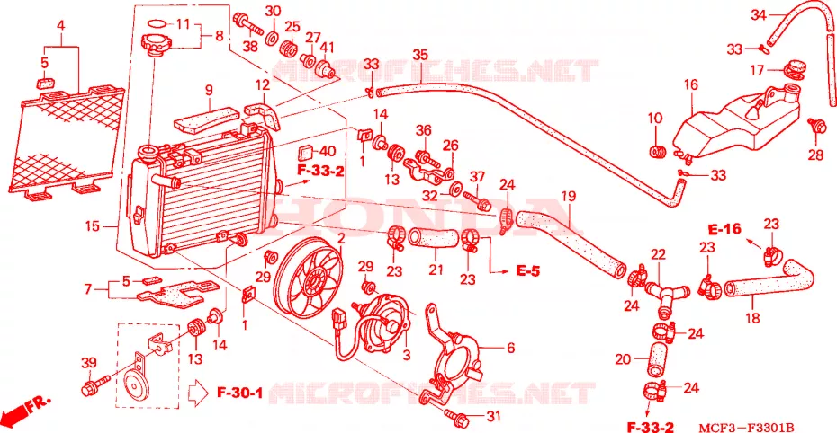 RADIATEUR(D.) (VTR1000SP2/3/4/5/6) Honda MOTO 1000 SP 2004  VTR1000SP4
