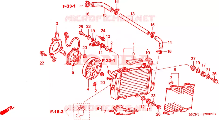 RADIATEUR(G.) (VTR1000SP2/3/4/5/6) Honda MOTO 1000 SP 2006  VTR1000SP6