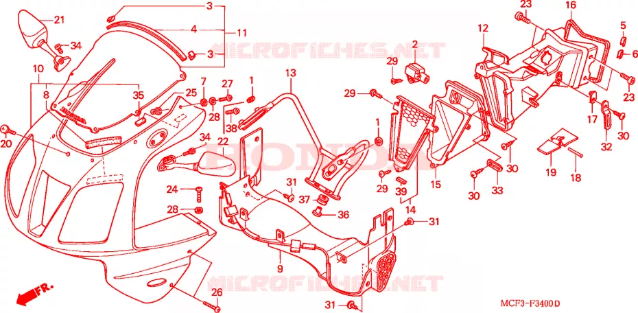 TETE DE FOURCHE Honda MOTO 1000 SP 2000  VTR1000SPY