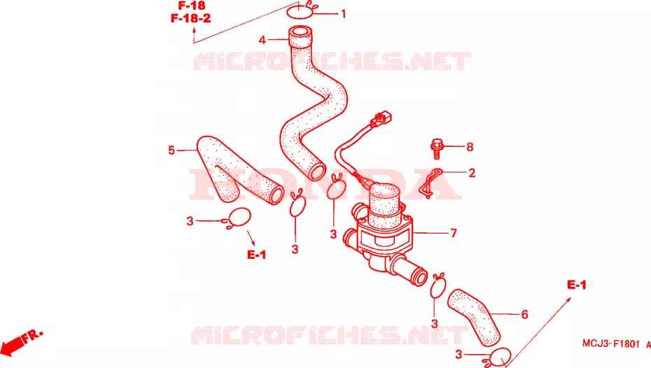 VALVE DE COMMANDE D'INJECTION D'AIR Honda MOTO 900 CBR 2000  CBR900RRY