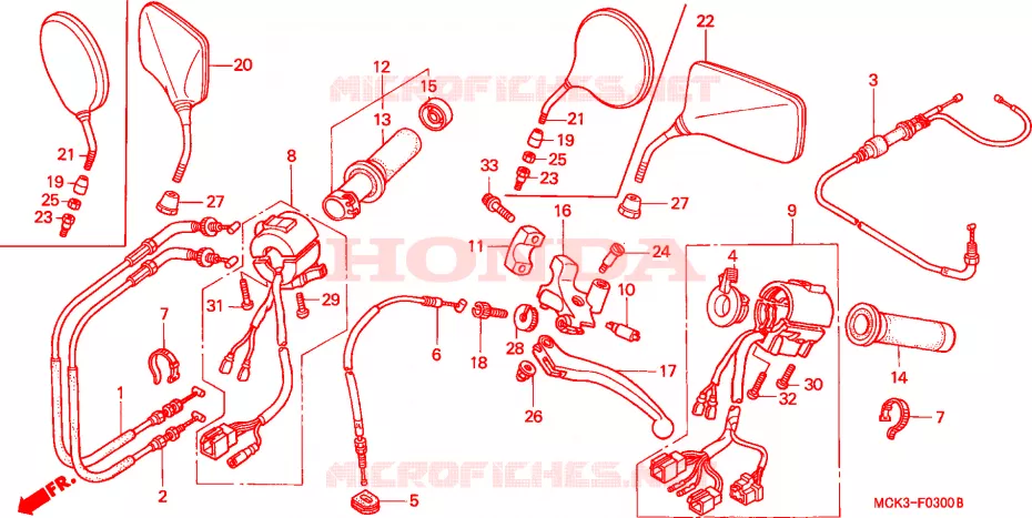 COMMODOS - POIGNEES Honda MOTO 1100 SHADOW 2002  VT1100C22