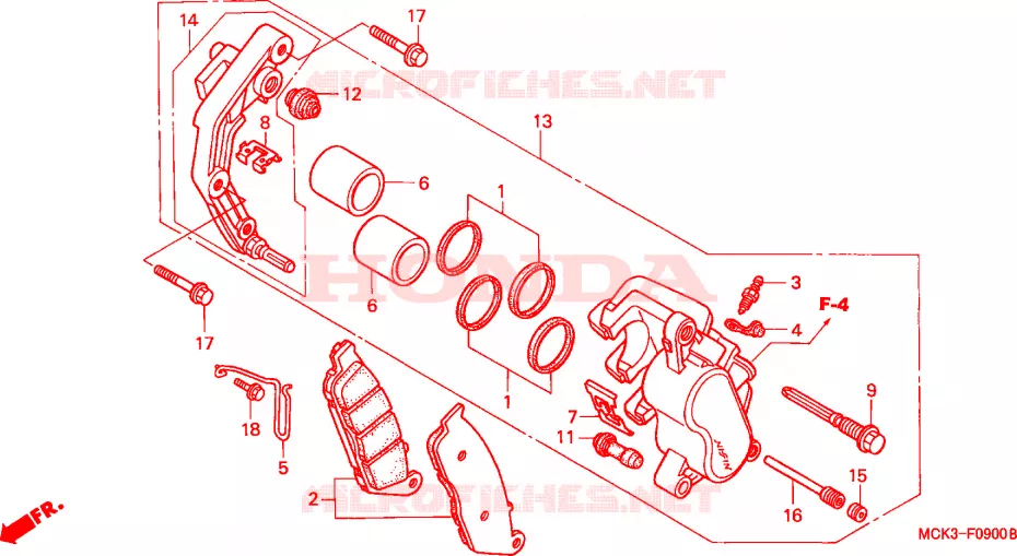 ETRIER DE FREIN AVANT Honda MOTO 1100 SHADOW 2000  VT1100C2Y