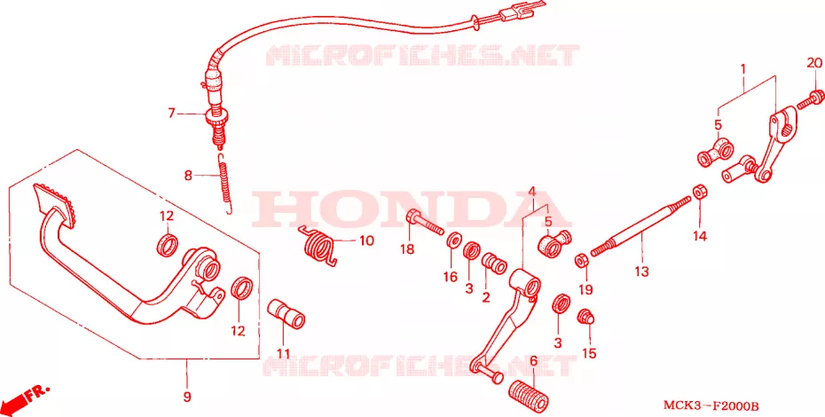 PEDALE Honda MOTO 1100 SHADOW 2005  VT1100C25