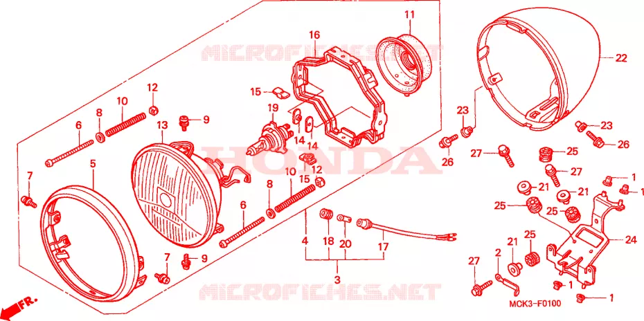 PHARE Honda MOTO 1100 SHADOW 2000  VT1100C2Y