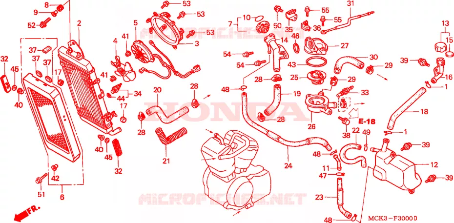 RADIATEUR Honda MOTO 1100 SHADOW 2000  VT1100C2Y