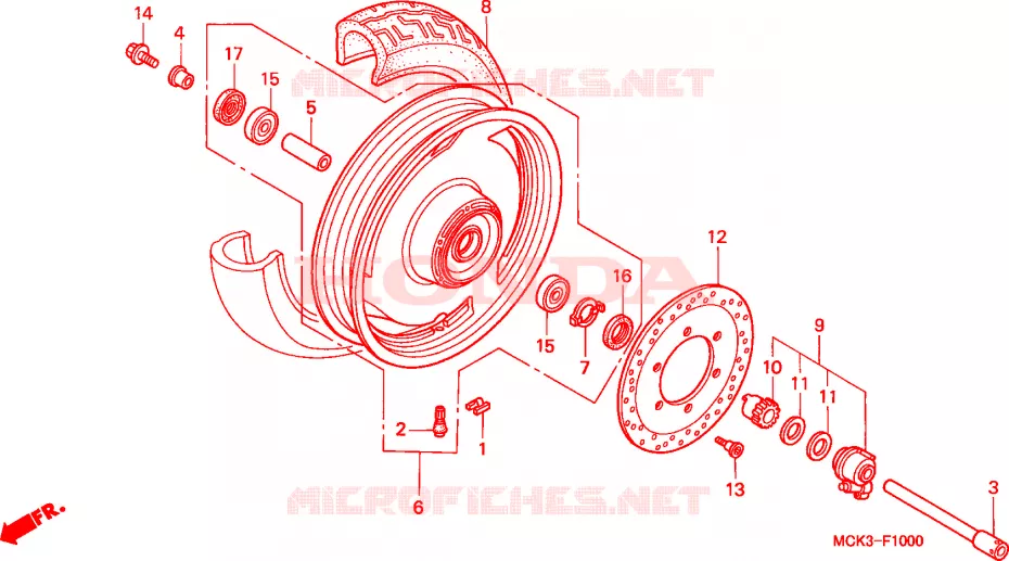 ROUE AVANT Honda MOTO 1100 SHADOW 2000  VT1100C2Y