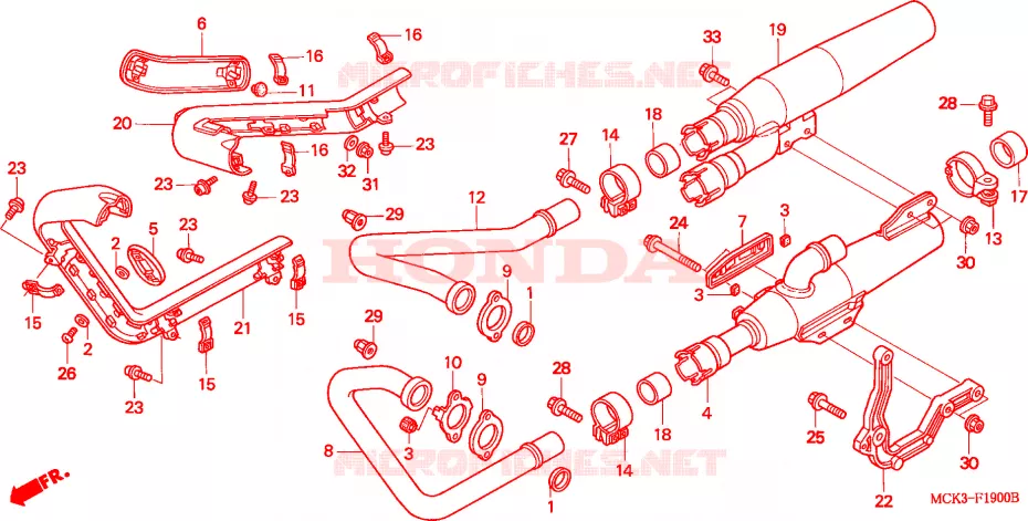 SILENCIEUX D'ECHAPPEMENT Honda MOTO 1100 SHADOW 2002  VT1100C22