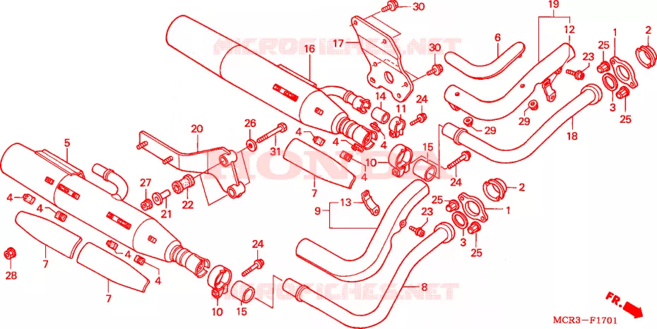 SILENCIEUX D'ECHAPPEMENT(CM) Honda MOTO 750 SHADOW 2002  VT750DC2_A
