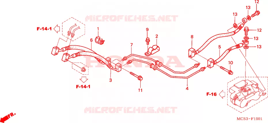 DURITE FREIN ARRIERE  Honda MOTO 1300 PAN-EUROPEAN 2002  ST1300A2