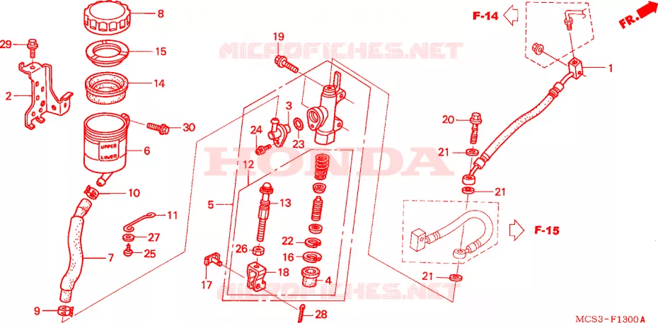 MAITRE-CYLINDRE FREIN AR.(ST1300) Honda MOTO 1300 PAN-EUROPEAN 2003  ST13003