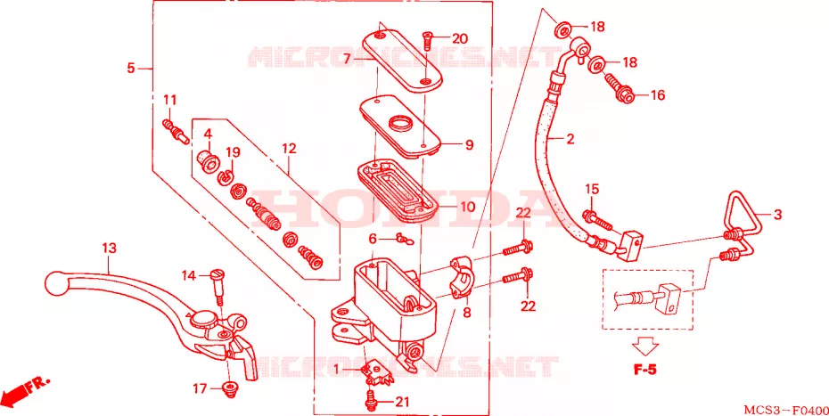 MAITRE-CYLINDRE FREIN AV.(ST1300) Honda MOTO 1300 PAN-EUROPEAN 2003  ST13003