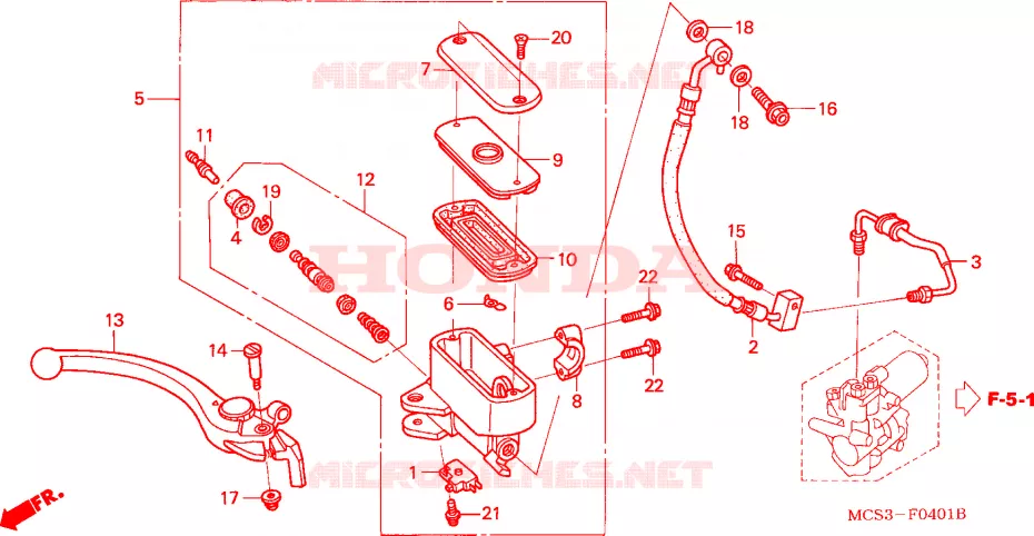 MAITRE-CYLINDRE FREIN AV.(ST1300A) Honda MOTO 1300 PAN-EUROPEAN 2006  ST1300PA6