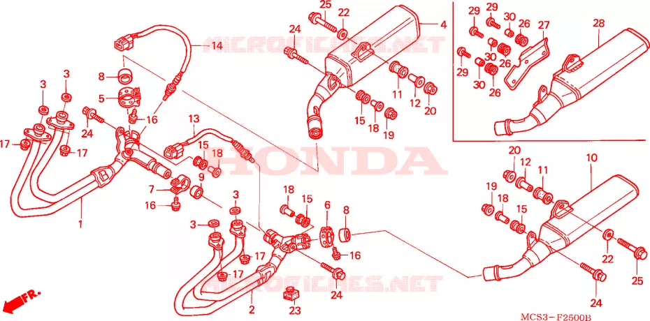 SILENCIEUX D'ECHAPPEMENT Honda MOTO 1300 PAN-EUROPEAN 2002  ST13002