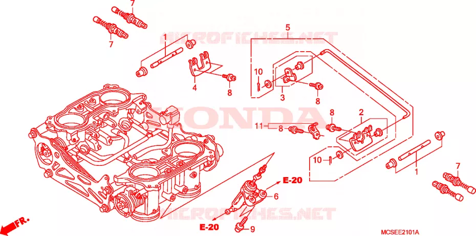 CORPS DE PAPILLON (PIECES CONSTITUTIVES) Honda MOTO 1300 PAN-EUROPEAN 2011  ST1300AA