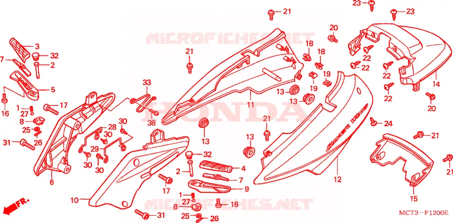 CARENAGE ARRIERE Honda SCOOTER 600 SILVERWING 2005  FJS600A5