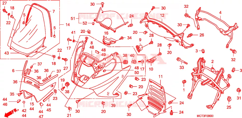 CARENAGE AVANT Honda SCOOTER 600 SILVERWING 2002  FJS6002