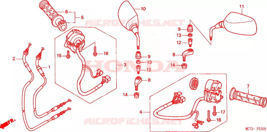 COMMODO - LEVIER - CABLE Honda SCOOTER 600 SILVERWING 2005  FJS600A4